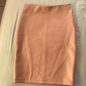Pink leather skirt